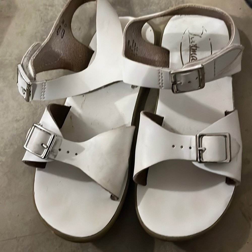 White sandals size 13
